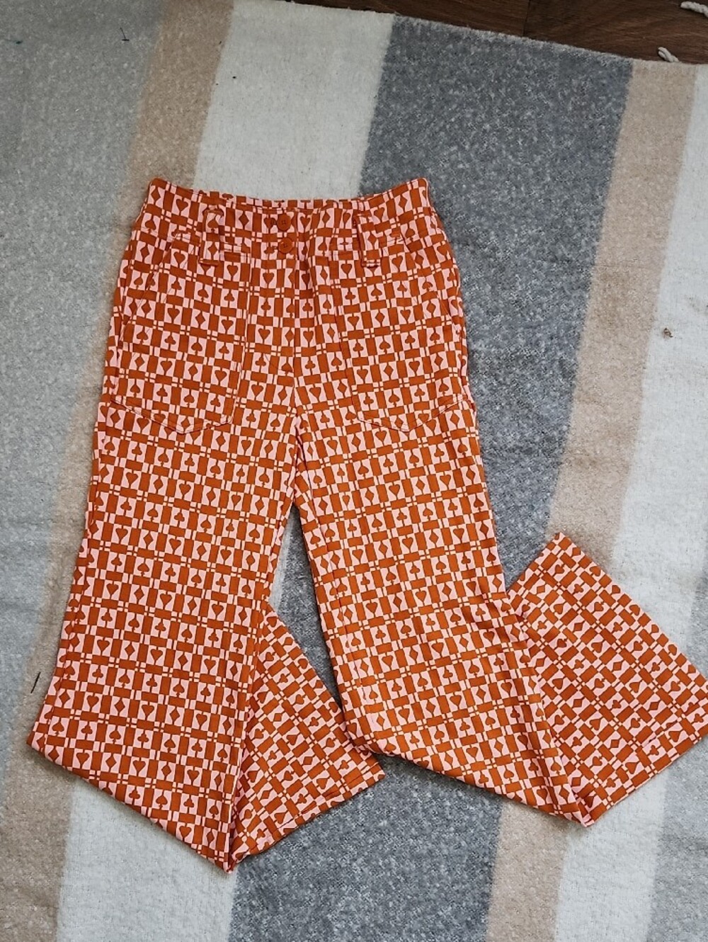Anthropologie Maeve "The Naomi" High-Rise Wide-Leg Flare Pants Sz 4 RetroStyle - Picture 6 of 11